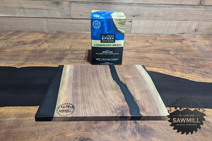 12" x 14" Walnut and Epoxy Serving Tray - Obsidian Rivers - My Store