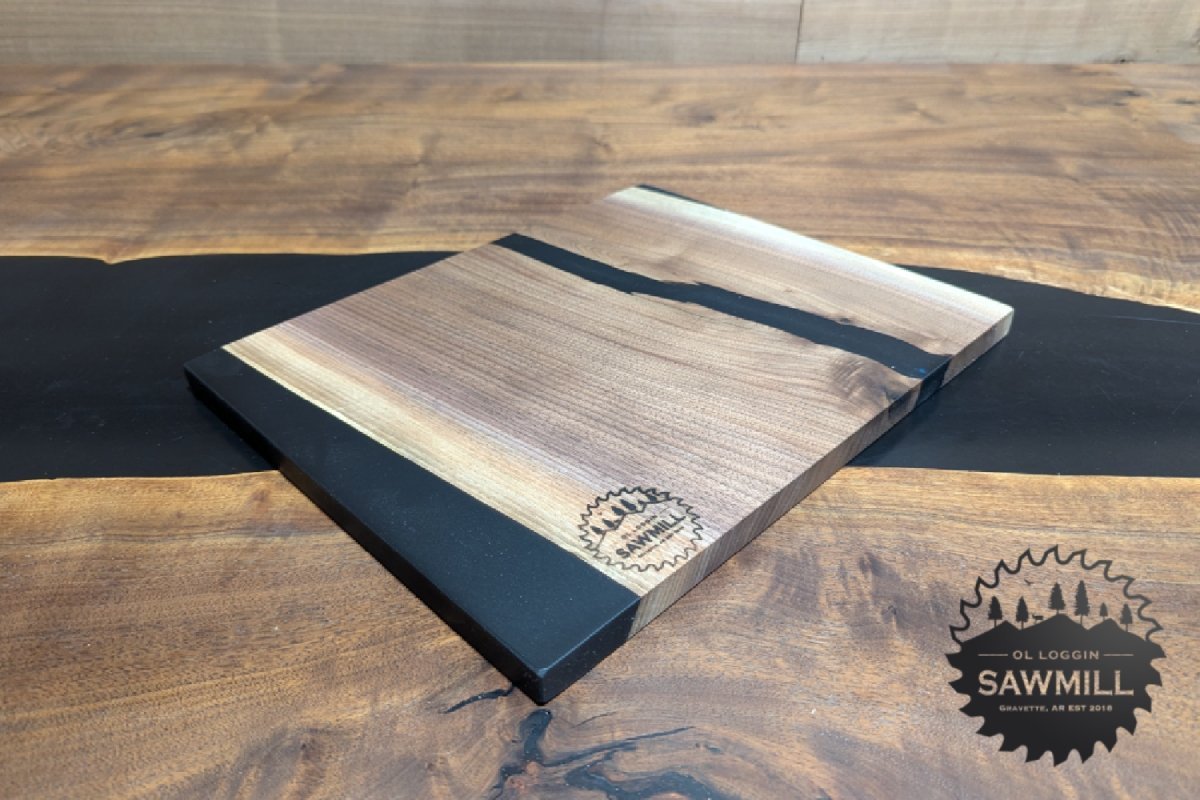 12" x 14" Walnut and Epoxy Serving Tray - Obsidian Rivers - My Store