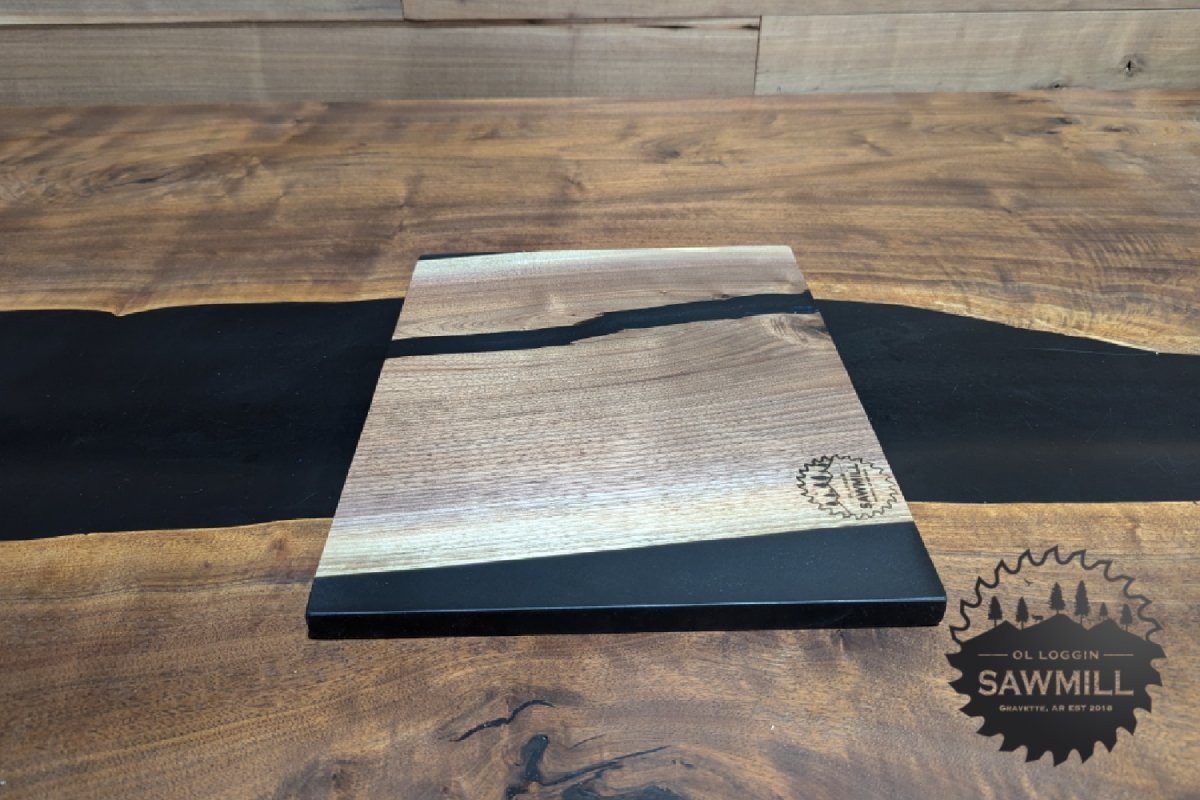 12" x 14" Walnut and Epoxy Serving Tray - Obsidian Rivers - My Store