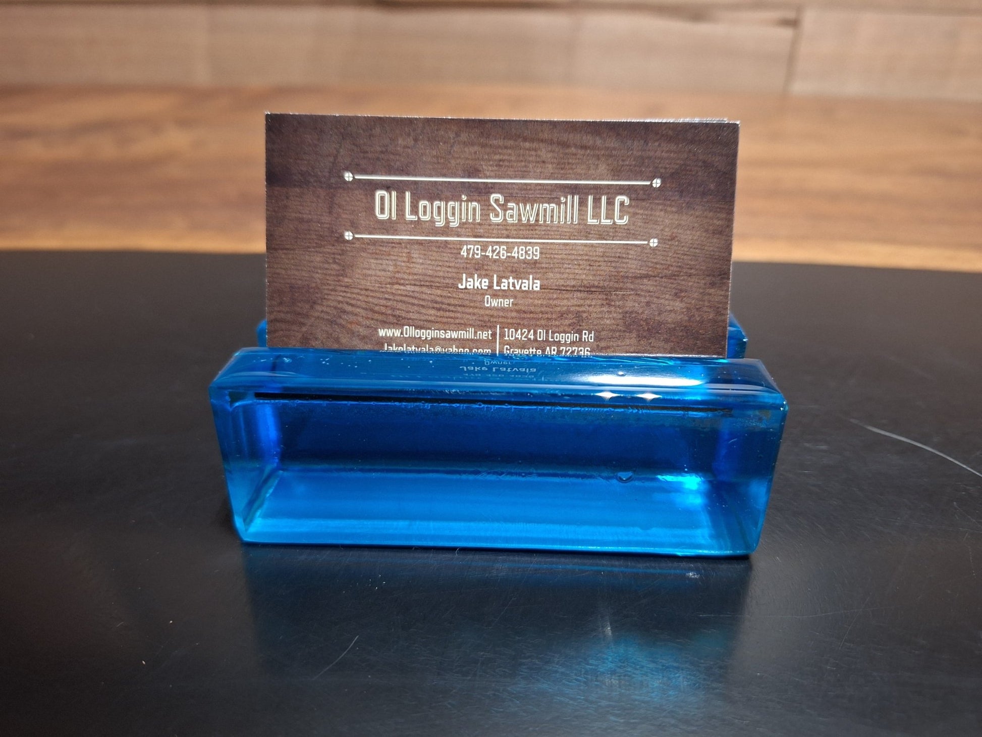 Blue Epoxy Business Card Holder - 2" x 4" - My Store