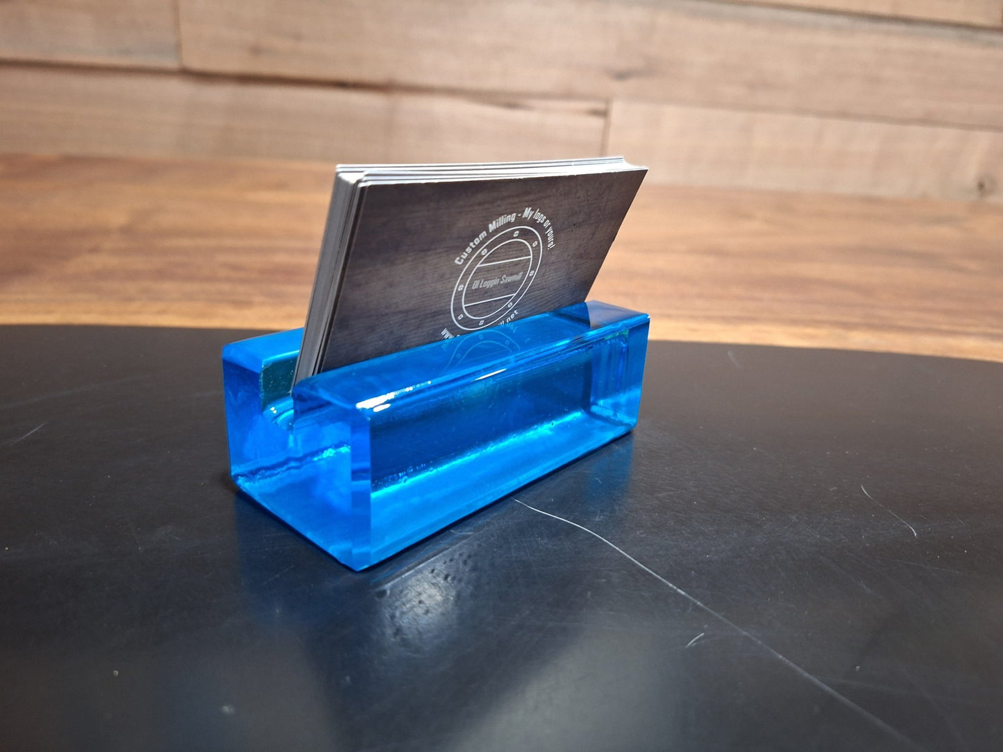 Blue Epoxy Business Card Holder - 2" x 4" - My Store