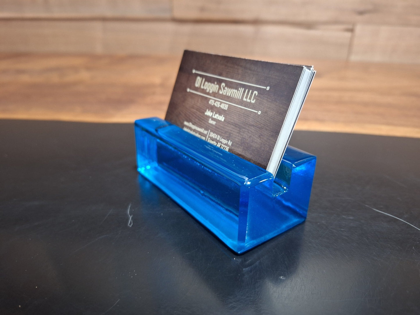 Blue Epoxy Business Card Holder - 2" x 4" - My Store