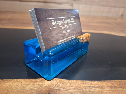 Maple & Blue Epoxy Business Card Holder - 2" x 4" - My Store