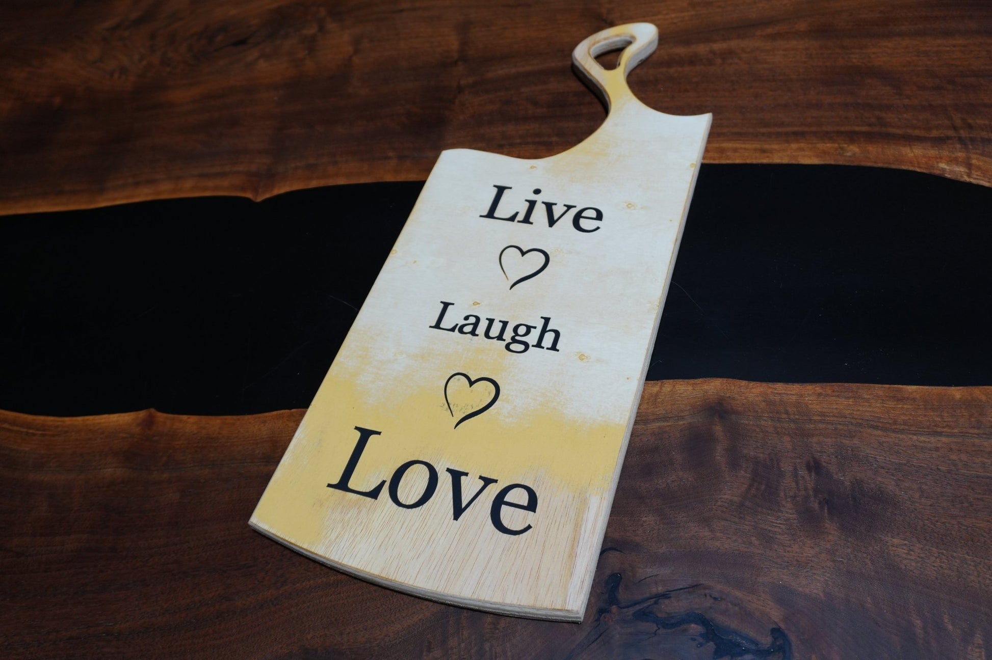 Rustic Live Laugh Love Wall Hanger – Epoxy - Filled Decor - Ol Loggin Sawmill