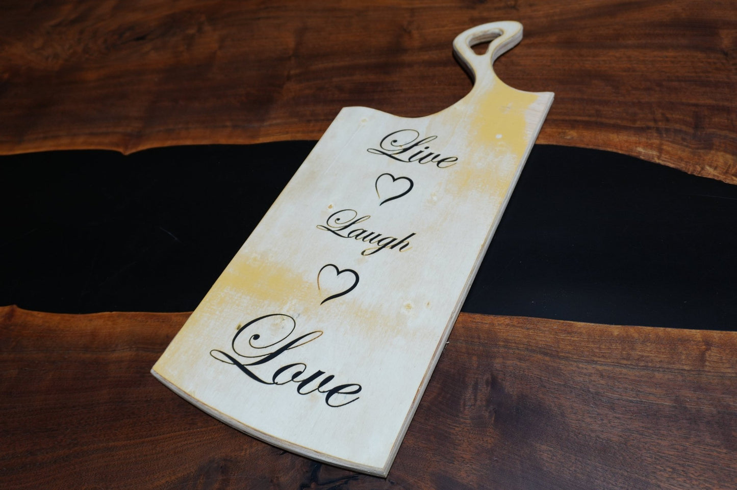 Rustic Live Laugh Love Wall Hanger – Epoxy - Filled Decor - Ol Loggin Sawmill