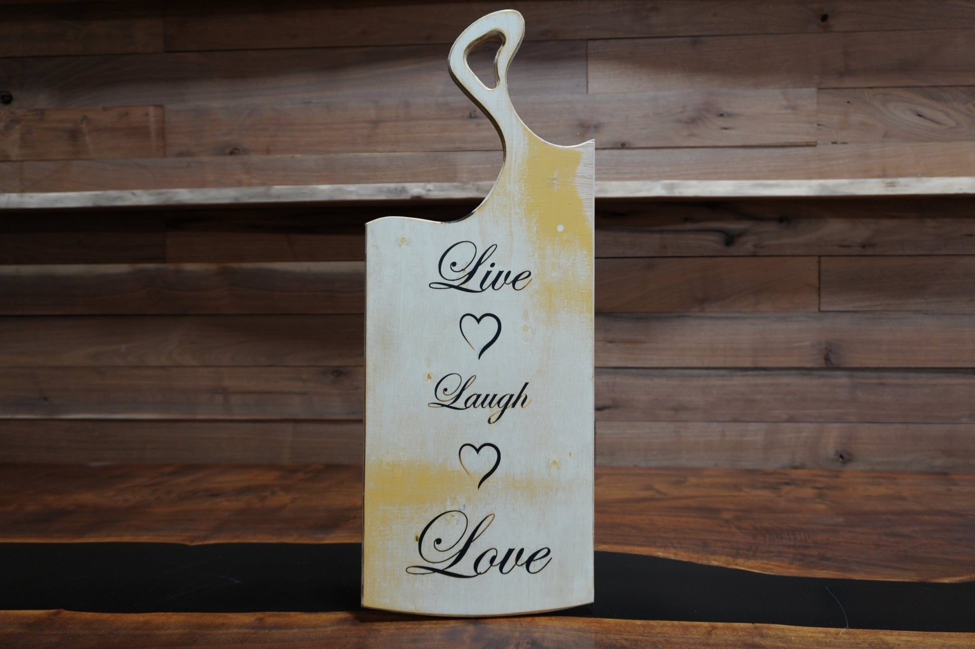 Rustic Live Laugh Love Wall Hanger – Epoxy - Filled Decor - Ol Loggin Sawmill