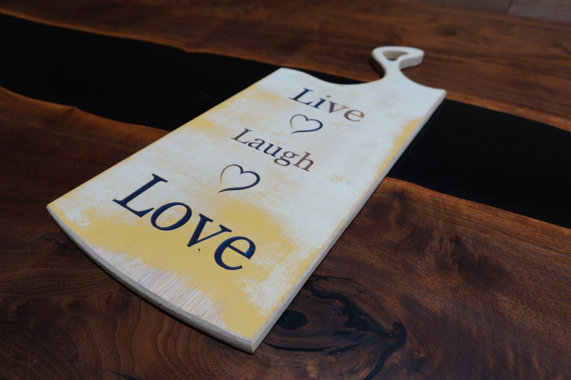 Rustic Live Laugh Love Wall Hanger – Epoxy - Filled Decor - Ol Loggin Sawmill