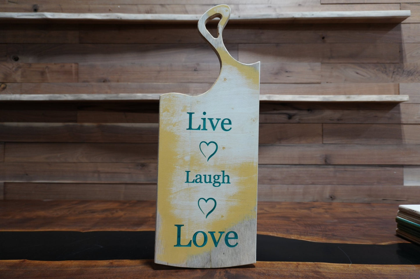 Rustic Live Laugh Love Wall Hanger – Epoxy - Filled Decor - Ol Loggin Sawmill