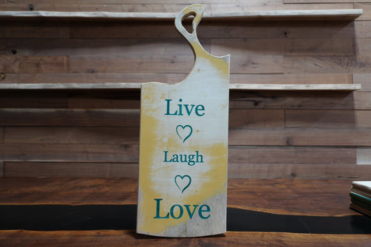 Rustic Live Laugh Love Wall Hanger – Epoxy - Filled Decor - Ol Loggin Sawmill